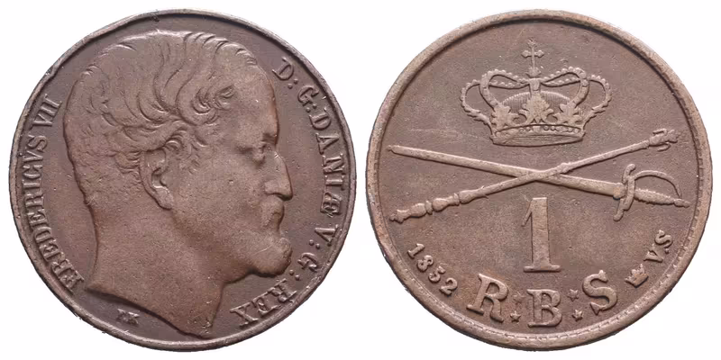 Dánsko, 1 Šilink 1852