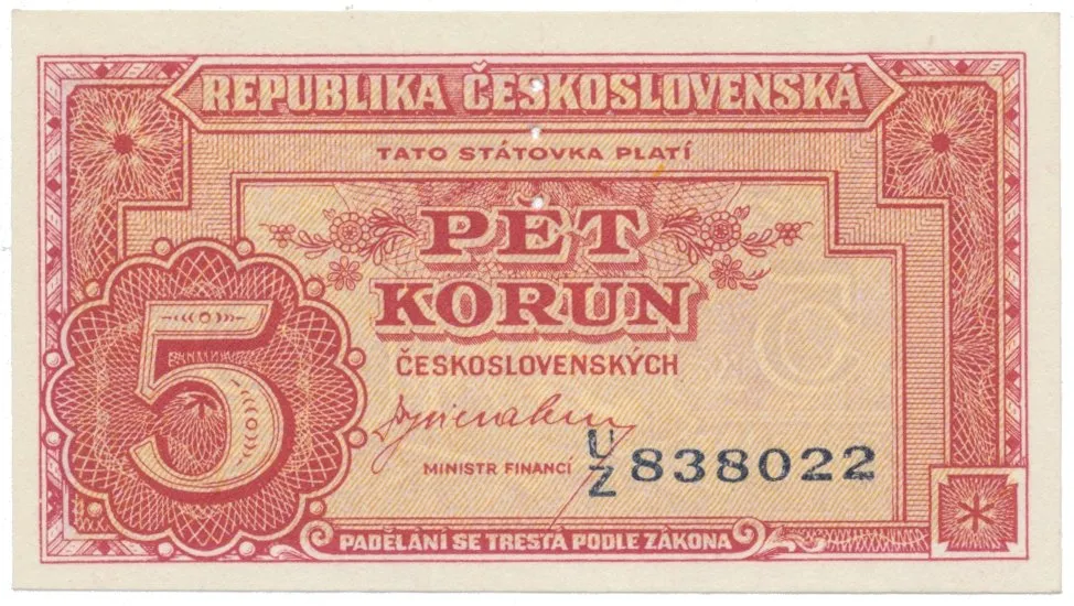 5 Koruna b.d. (1945), Hej.70a.S1