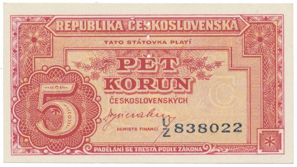 5 Koruna b.d. (1945), Hej.70a.S1