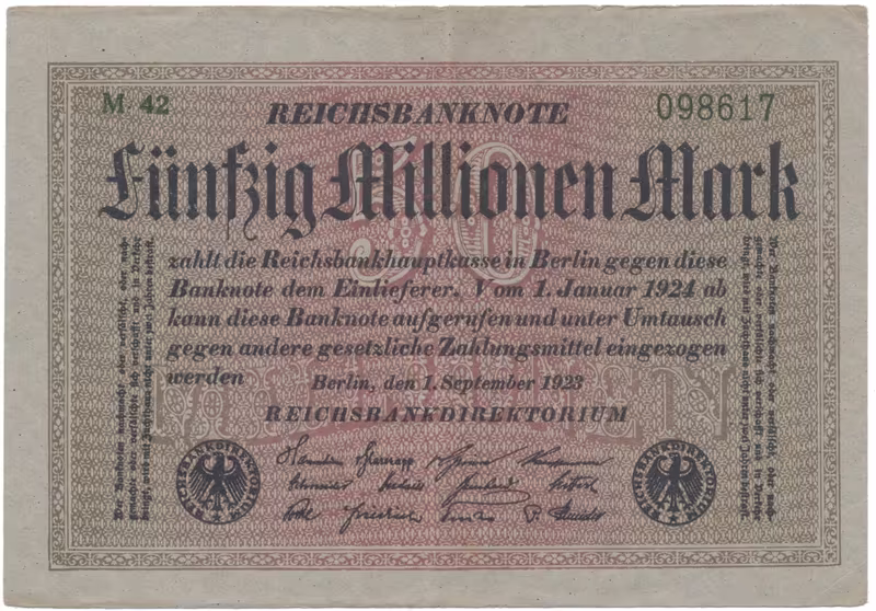 Německo, 50 Millionen Mark 1923, Ro.108b