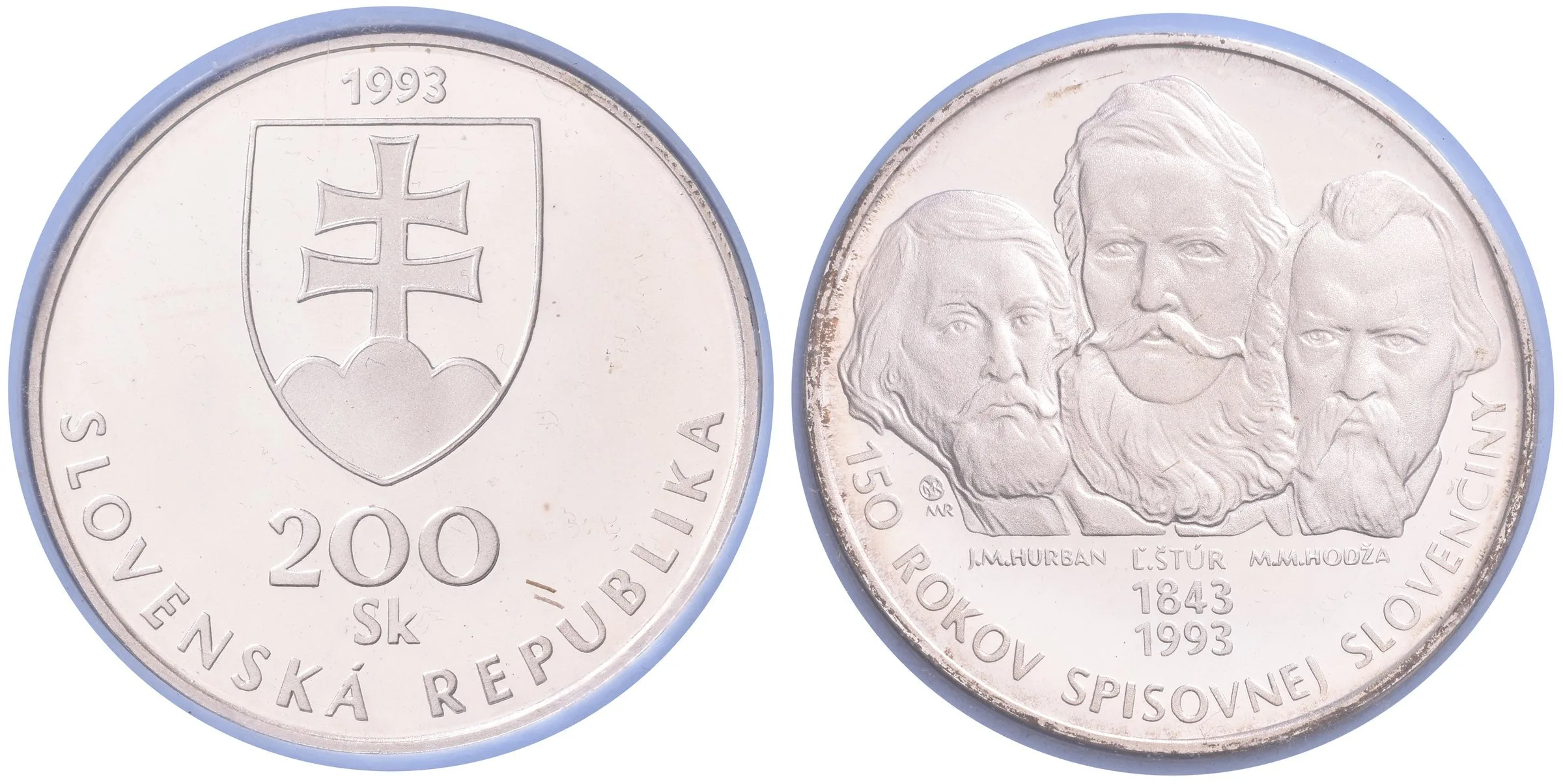 200 Sk 1993 - 150 let spisovné slovenštiny, Aurea.S12, pův. etue, — 1
