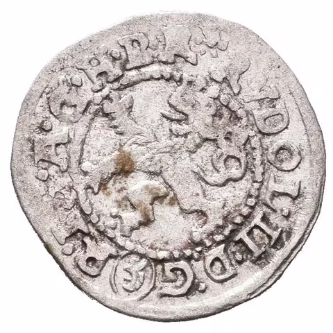 Malý groš 1585, České Budějovice-Mattighofer, HN.24a (opis 7a), mincovní značka
