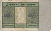 Německo, 10.000 Mark 1922, velký formát, Ro.68a - fotografie 2