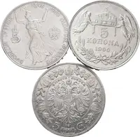 5 Koruna 1900, 1900 KB, 1908 - Jubilejní, patina, rysky, oběhové — 1