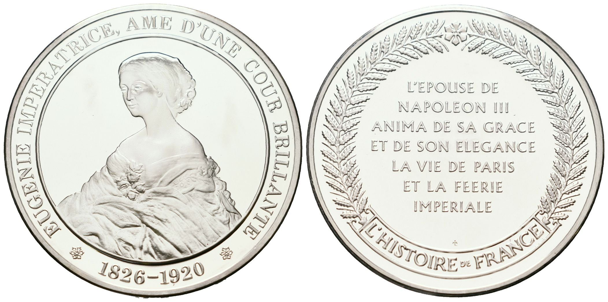 Francie - AR Medaile b.l. - Eugénie, impératrice