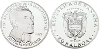 Panama, 20 Balboas 1971 - 150. výročí nezávislosti střední Ameriky