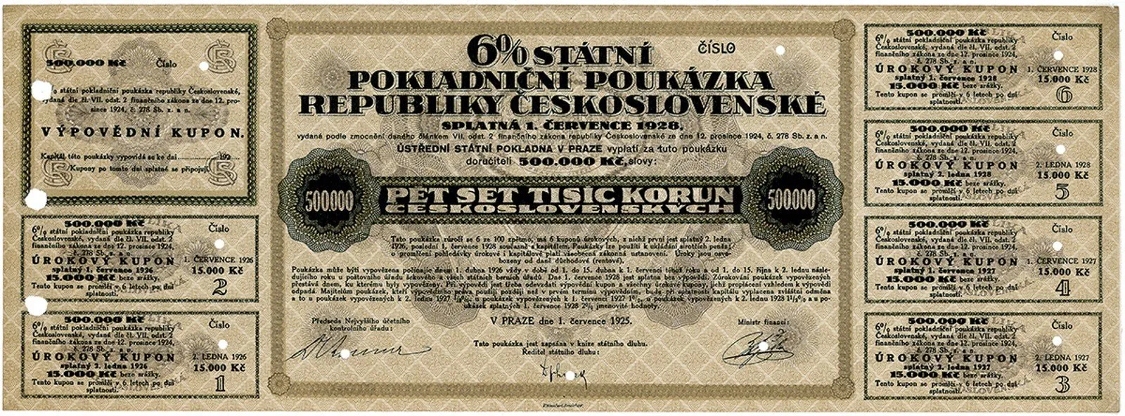 Státní pokladniční poukázky, 1919 - 1939 — 1