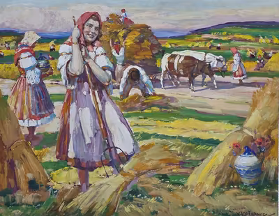 Vlastimil Košvanec: Vlastimil Košvanec (1887 - 1961) - „O žních“, 1936