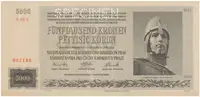 Protektorát Čechy a Morava, 5000 Koruna 1944, první série 01 A, perf. 1x SPECIMEN, Hej.41a.S1