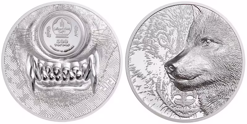 Mongolsko, 500 Tugrik 2021 - Mystic Wolf