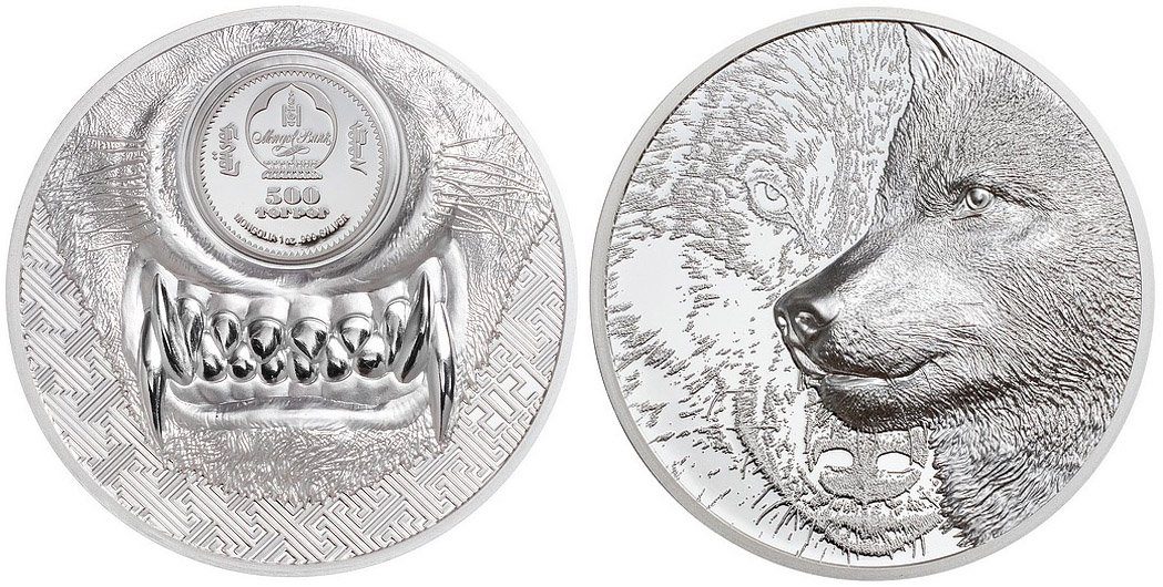 Mongolsko, 500 Tugrik 2021 - Mystic Wolf