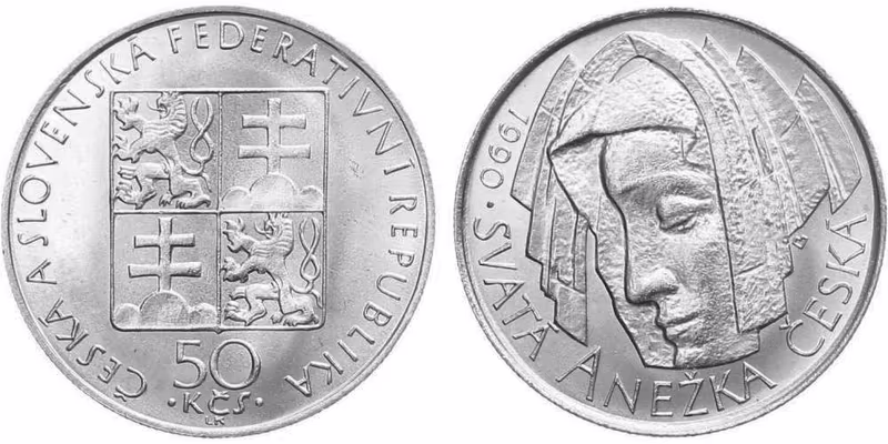 50 Kčs 1990 - Svatá Anežka Česká