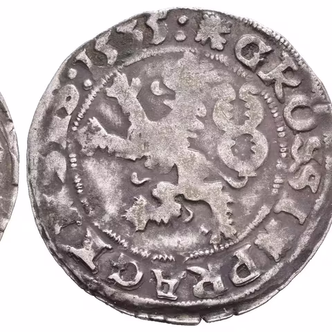 Pražský groš 1535, Kutná Hora, Chv.2/cK, Hal.70, pěkný Rv., patina, lehce ned. a exc.