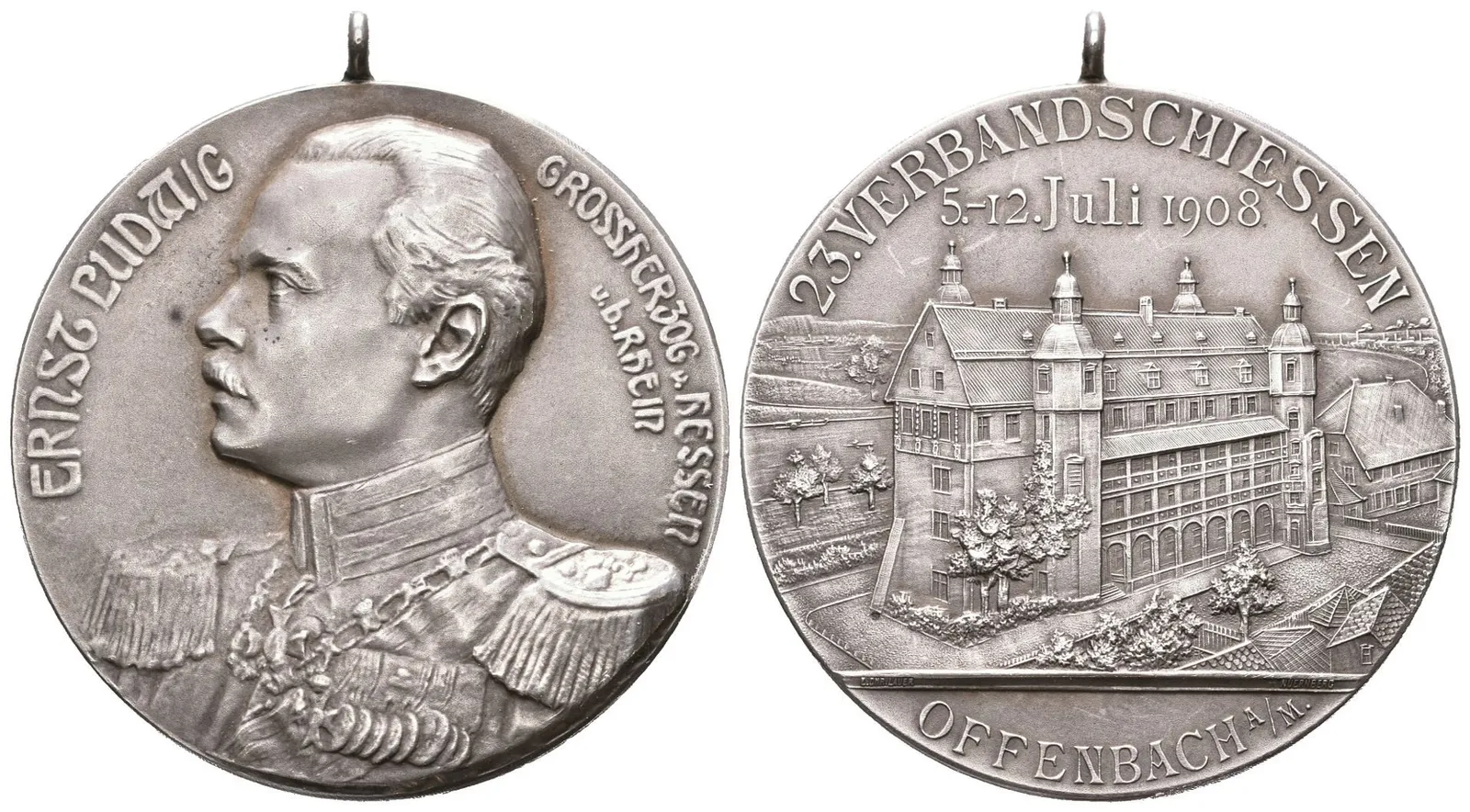 AR Medaile 1908 (Lauer) - 23. Spolkové střelby Offenbach nad Mohanem. — 1