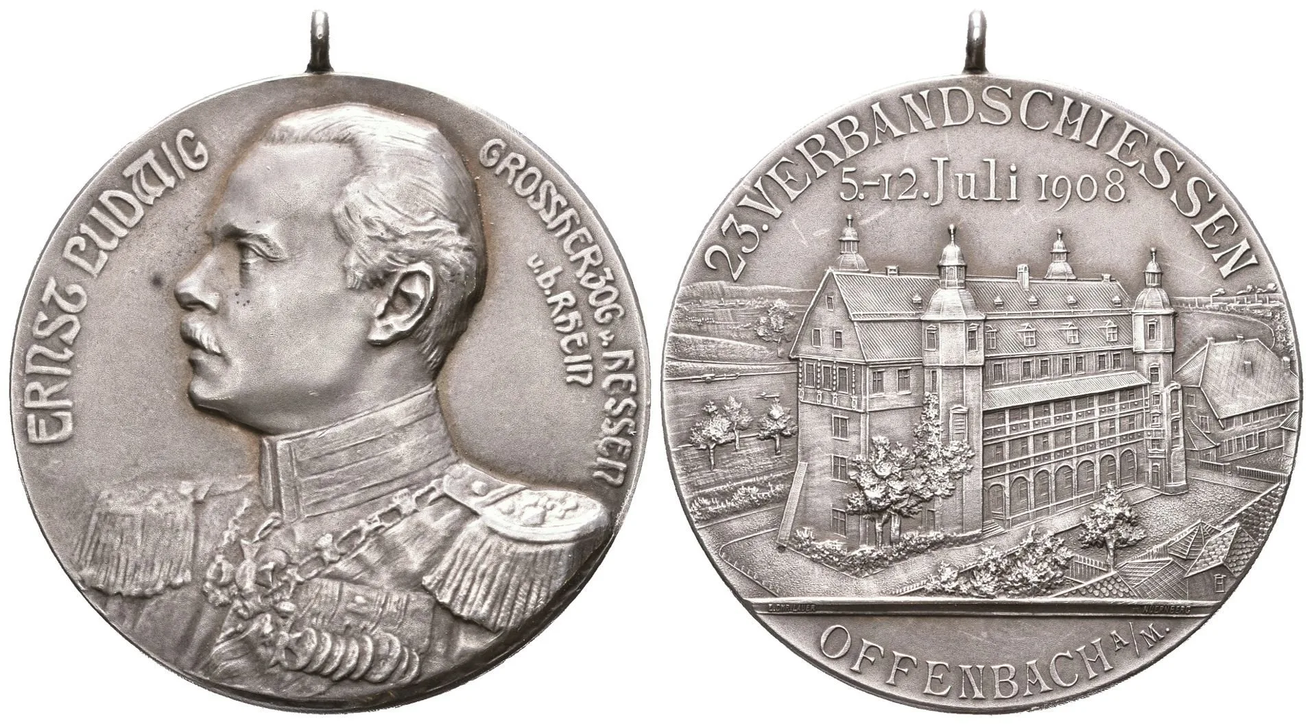 AR Medaile 1908 (Lauer) - 23. Spolkové střelby Offenbach nad Mohanem. — 1