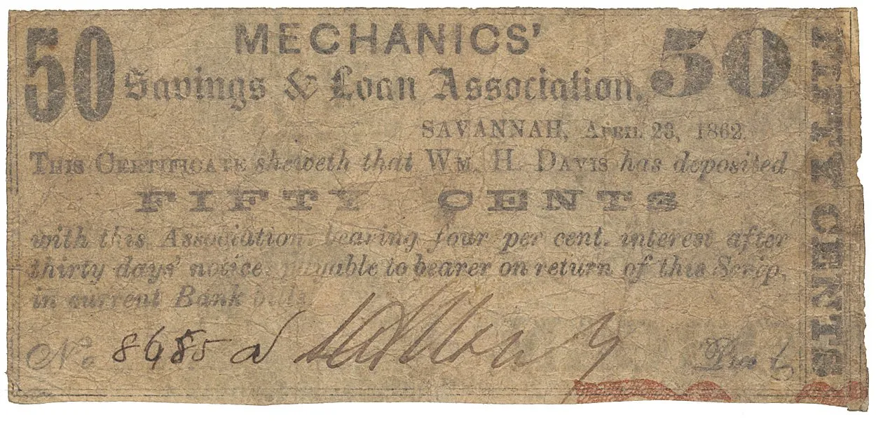 USA, Georgia, Savannah, 50 Cents  28. 4. 1862