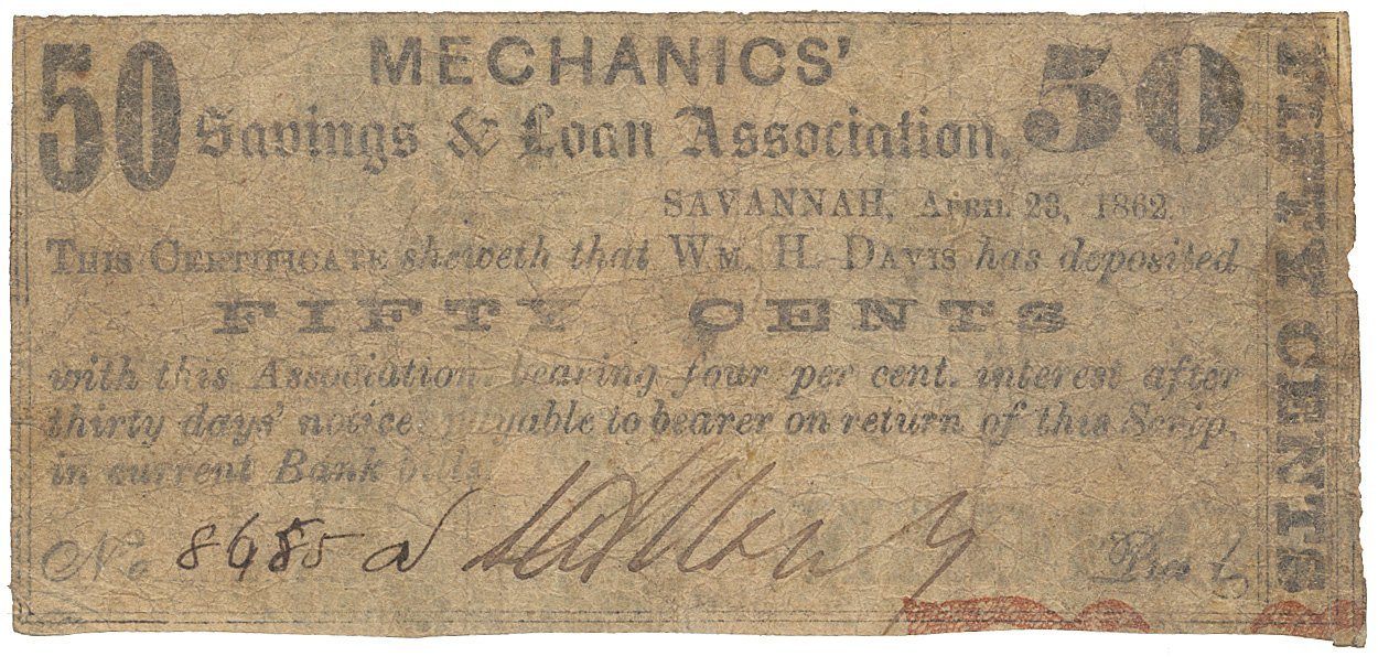 USA, Georgia, Savannah, 50 Cents  28. 4. 1862