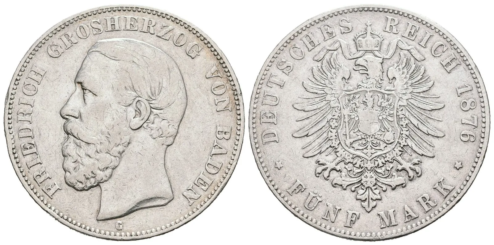 Baden, 5 Marka 1876 G