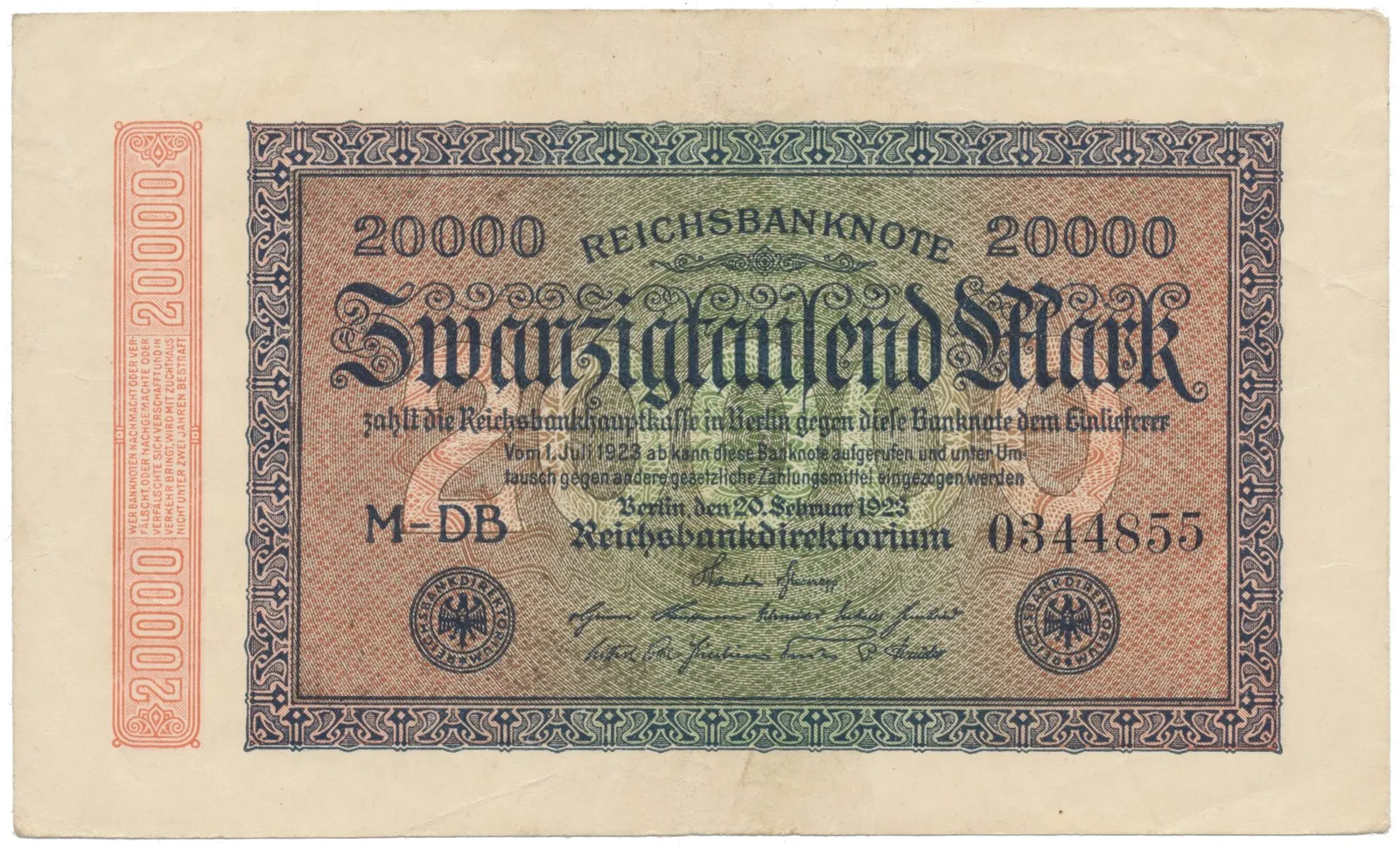 Německo, 20000 Mark 1923, Ro.84f