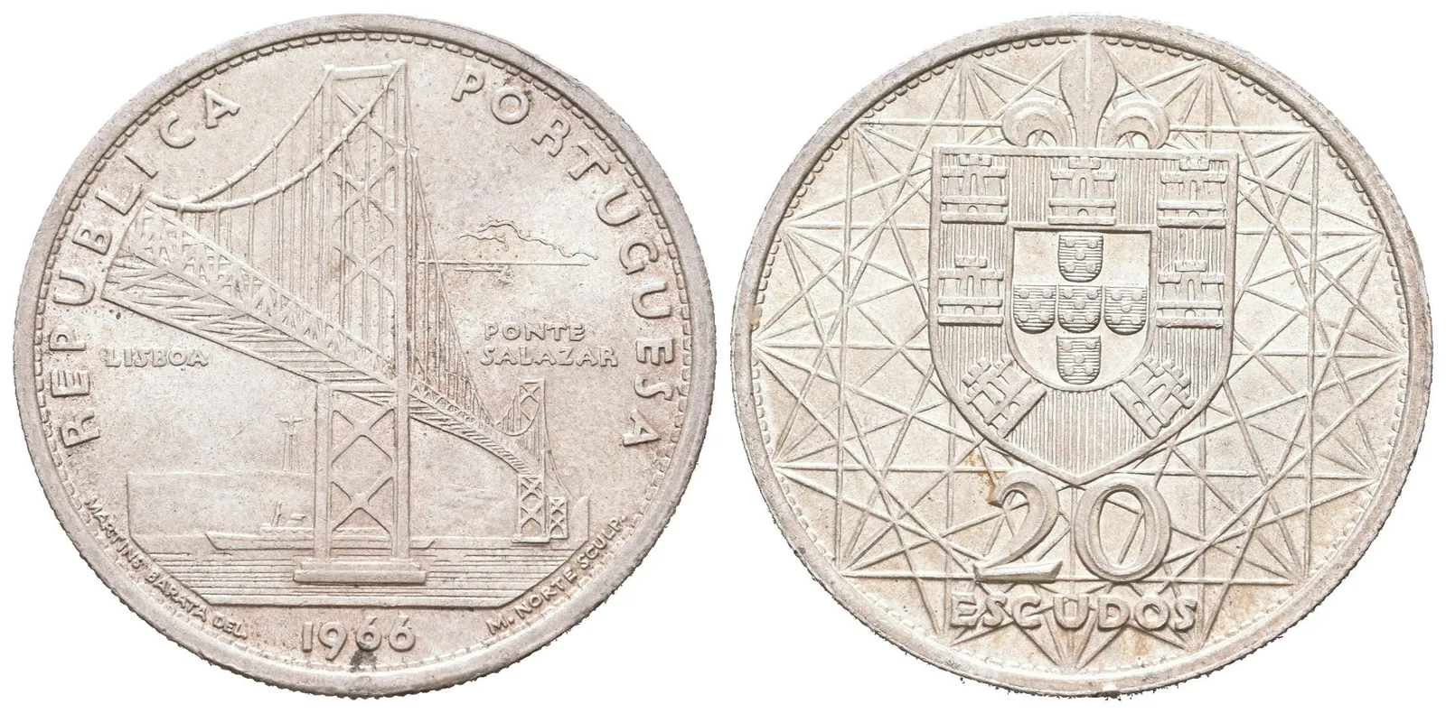 Portugalsko, 20 Escudos 1966