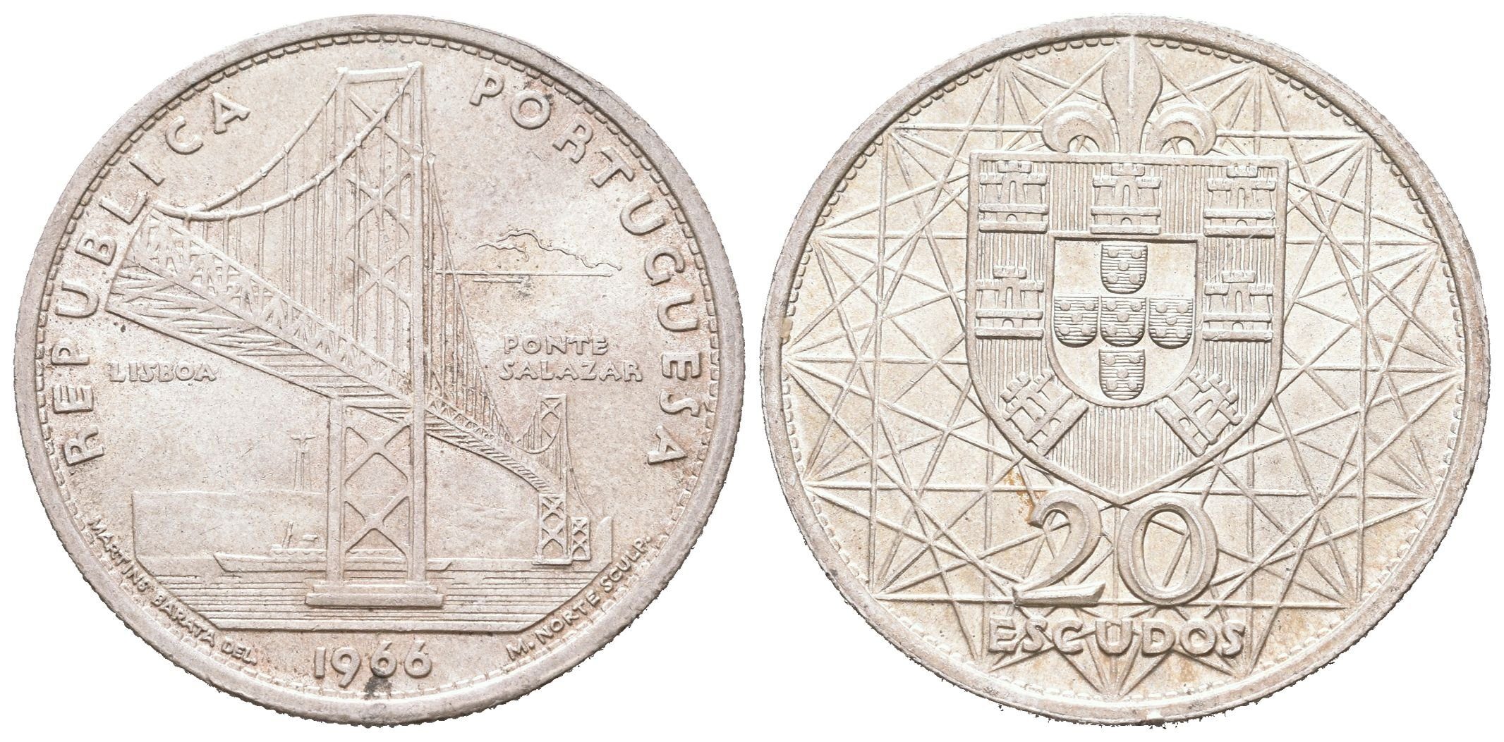 Portugalsko, 20 Escudos 1966