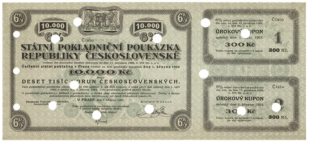 Státní pokladniční poukázky, 1919 - 1939 — 1