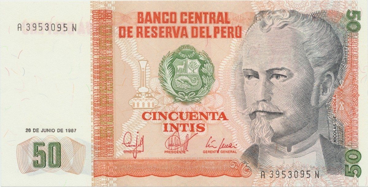 Peru, 50 Intis 1987, P.131b