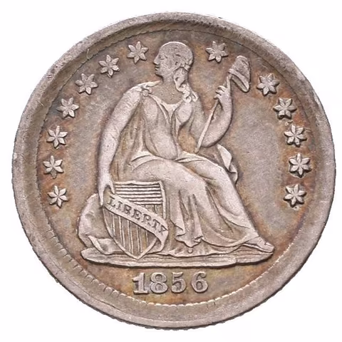 Half Dime 1856, KM.A62.2, pěkná zachovalost, patina,