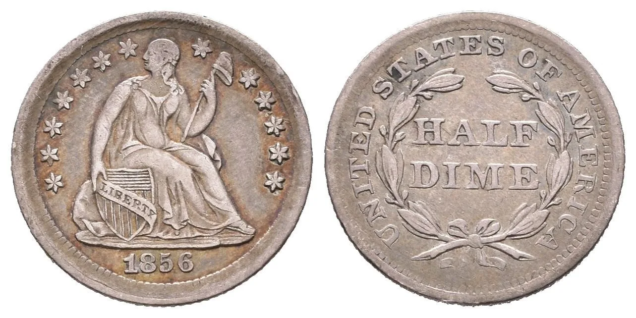 Half Dime 1856, KM.A62.2, pěkná zachovalost, patina, — 1