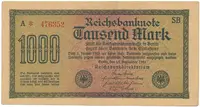 Německo, 1000 Mark 1922, vod. Dornen, Ro.75d