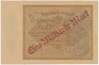 Německo, 1 Milliarde Mark 1923, Ro.110f - fotografie 2