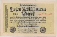 Německo, 10 Millionen Mark 1923, Ro.105d