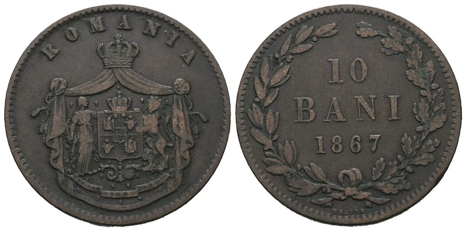 Rumunsko, 10 Bani 1867