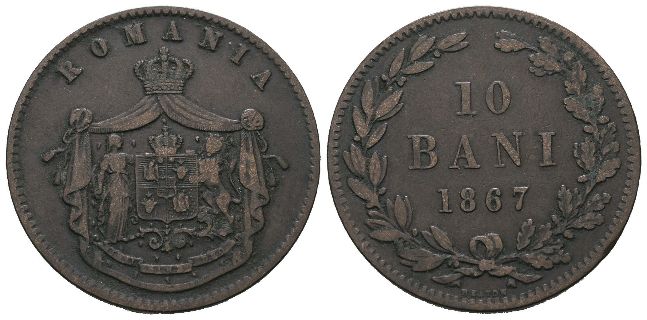 Rumunsko, 10 Bani 1867