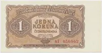 Československo, 1 Koruna 1953, tisk Moskva, série AT, Hej.89a1