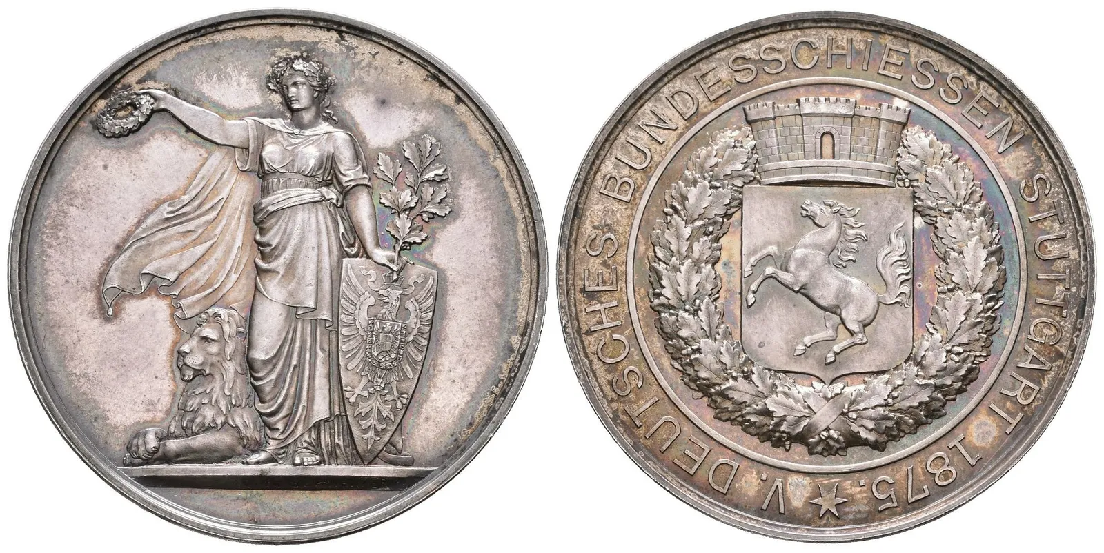 AR Medaile 1875 - V. Německé spolkové střelby ve Stuttgartu. — 1