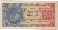 Československo, 20 Koruna 1926, série Chg, tisk TB NBČS, perf. 1x SPECIMEN, Hej.21c2.S1 - fotografie 2