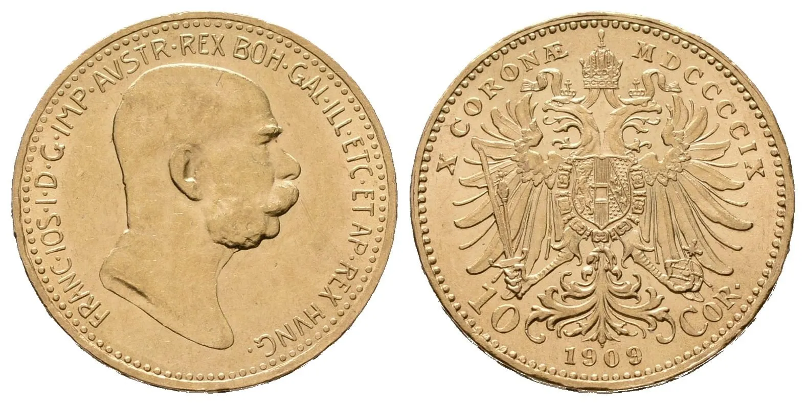 10 Koruna 1909, typ Marschall