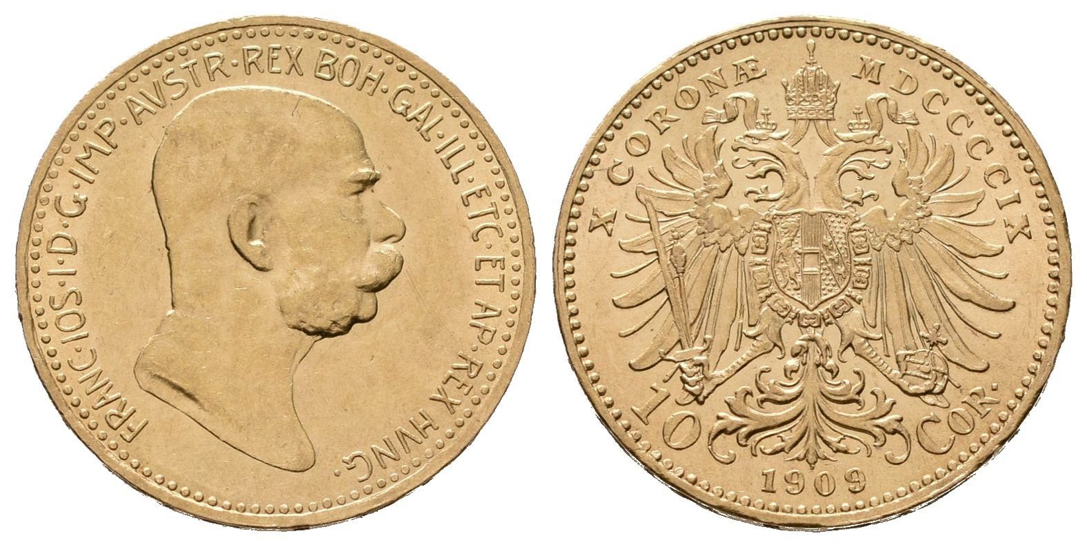 10 Koruna 1909, typ Marschall