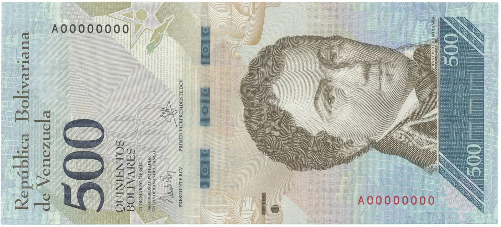 Venezuela, 500 Bolivares 2016, anulát - vzor, A 00000000, P.94bs