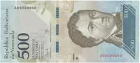 Venezuela, 500 Bolivares 2016, anulát - vzor, A 00000000, P.94bs