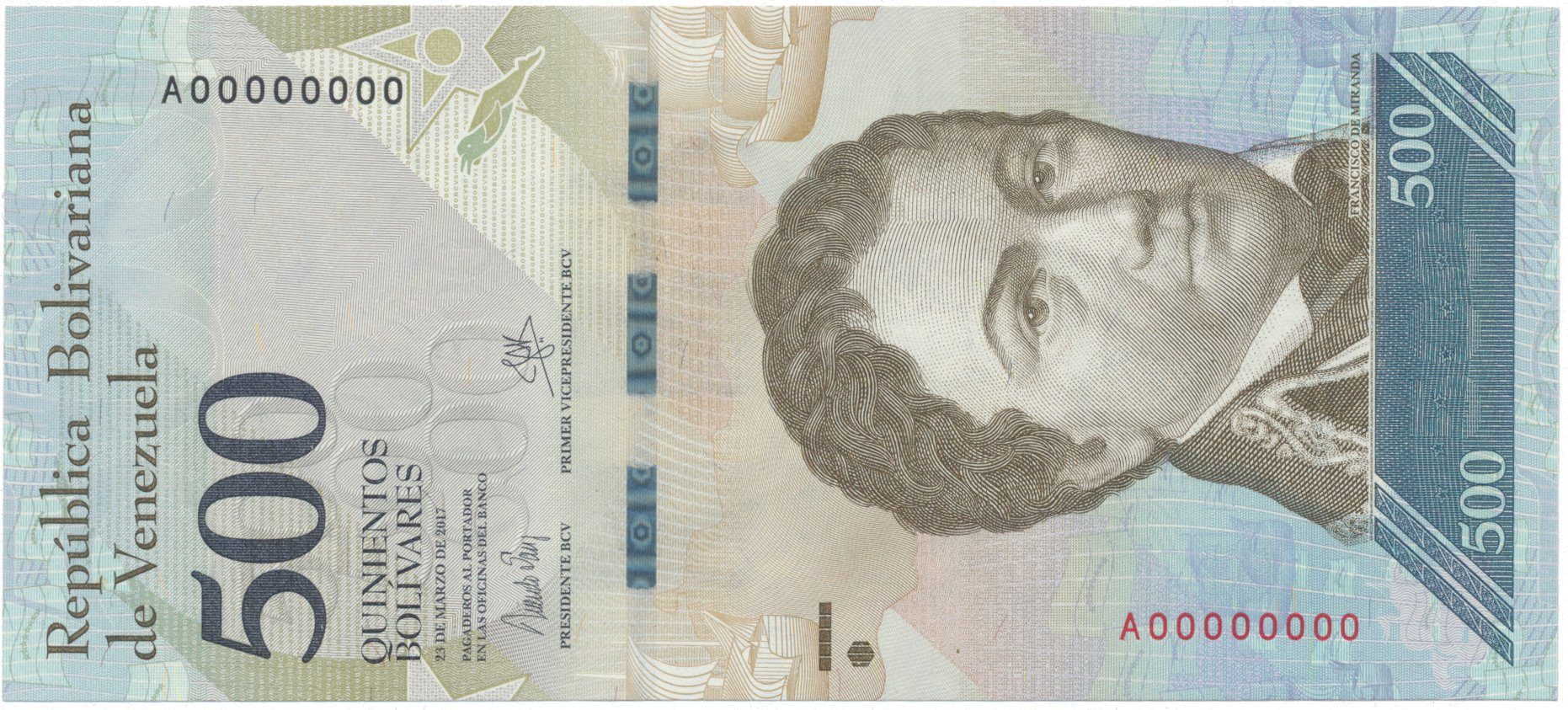 Venezuela, 500 Bolivares 2016, anulát - vzor, A 00000000, P.94bs