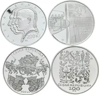 200 Kč 2018 - Klaudyánova mapa, 2019 - Letoun Bohemia B-5, Aleš Hrdlička, — 2