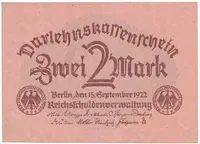Německo, 2 Mark 1922, Ro.74