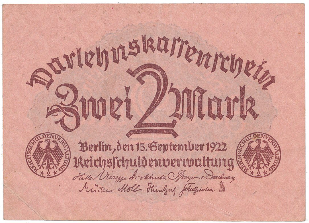 Německo, 2 Mark 1922, Ro.74