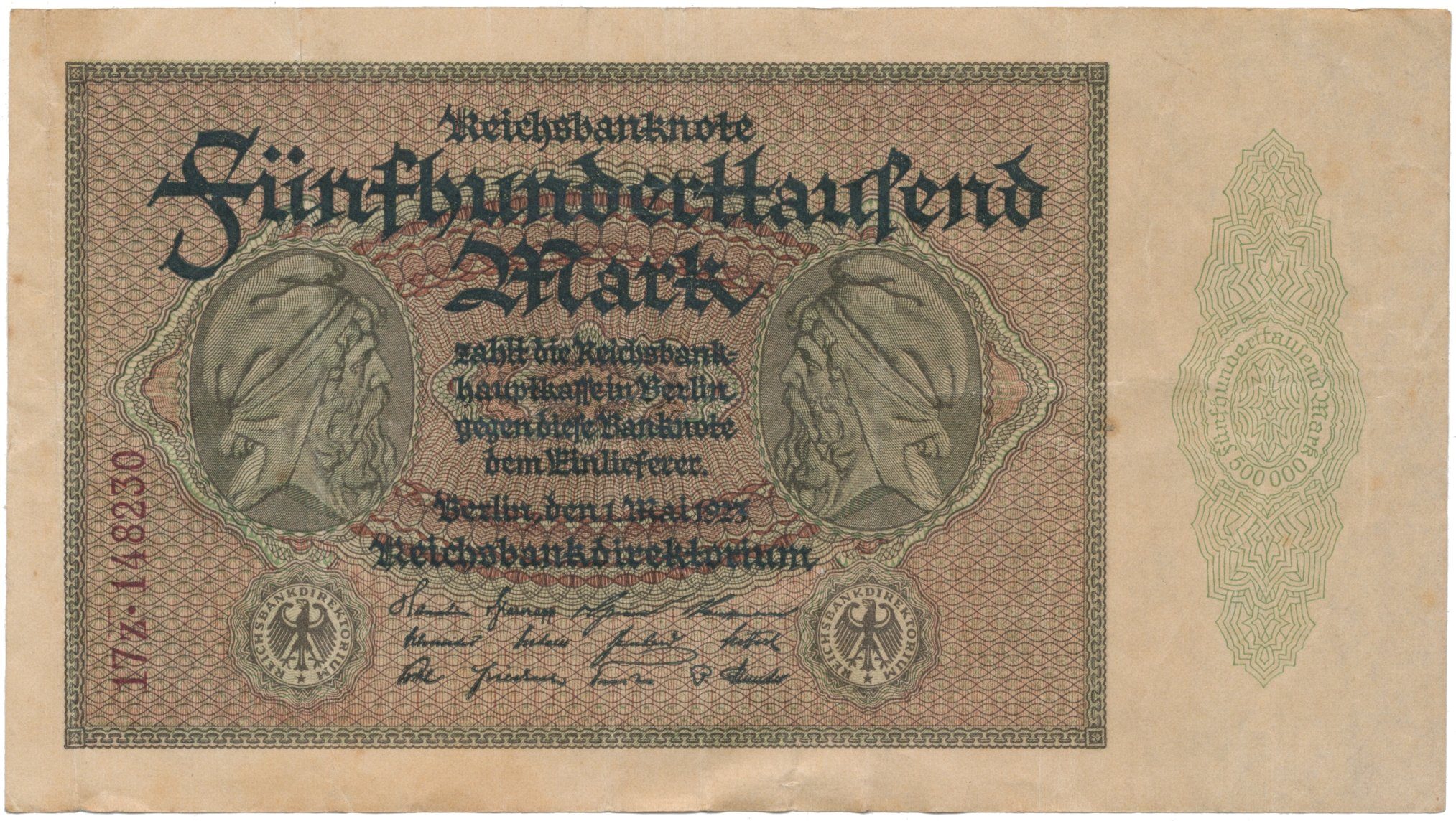 Německo, 500000 Mark 1923, Ro.87f