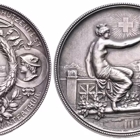Švýcarsko, AR Medaile (H. Wildermuth) - Federální střelecké slavnosti ve Winterthuru,