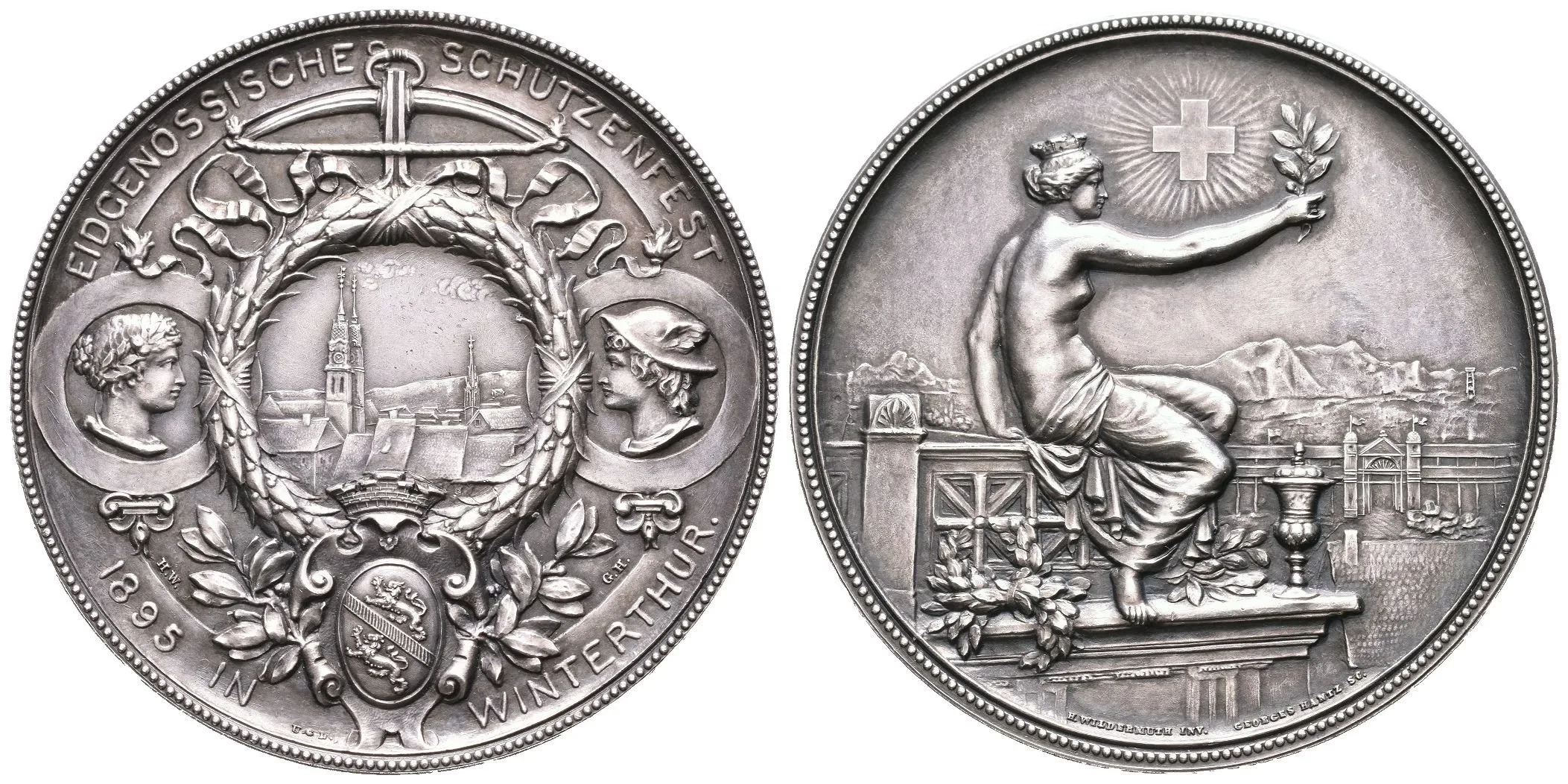 Švýcarsko, AR Medaile (H. Wildermuth) - Federální střelecké slavnosti ve Winterthuru, — 1