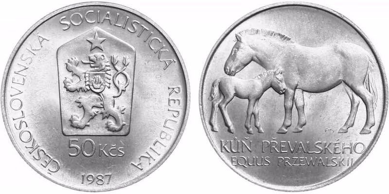 50 Kčs 1987 - Kůň Převalského