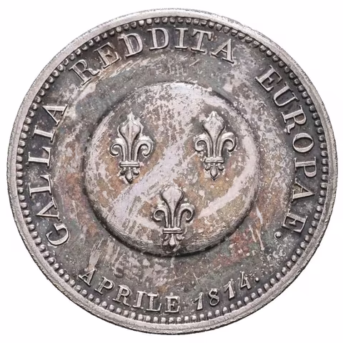 2 Frank 1814 (Tiolier) - Zkušební ražba nové mince (essay) k upomínce na
